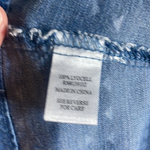 Given Kale Blue Denim Light Jacket Patterned Top - Picture 4 of 5